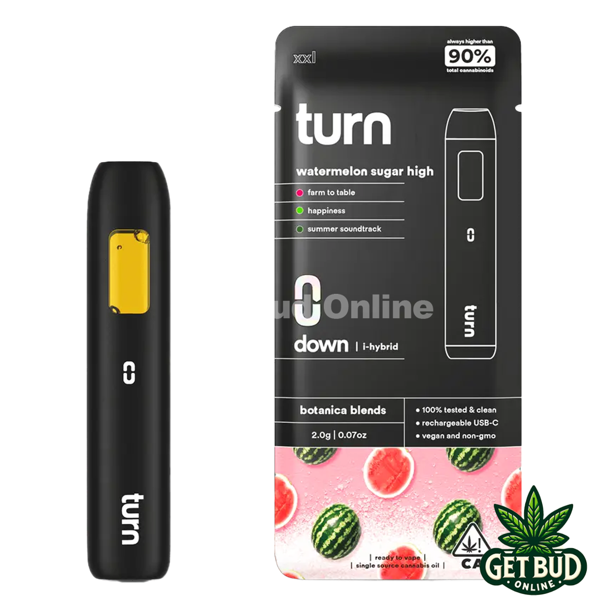 Turn Botanica Blends 🍃 2g Disposable Vape - Watermelon Sugar High
