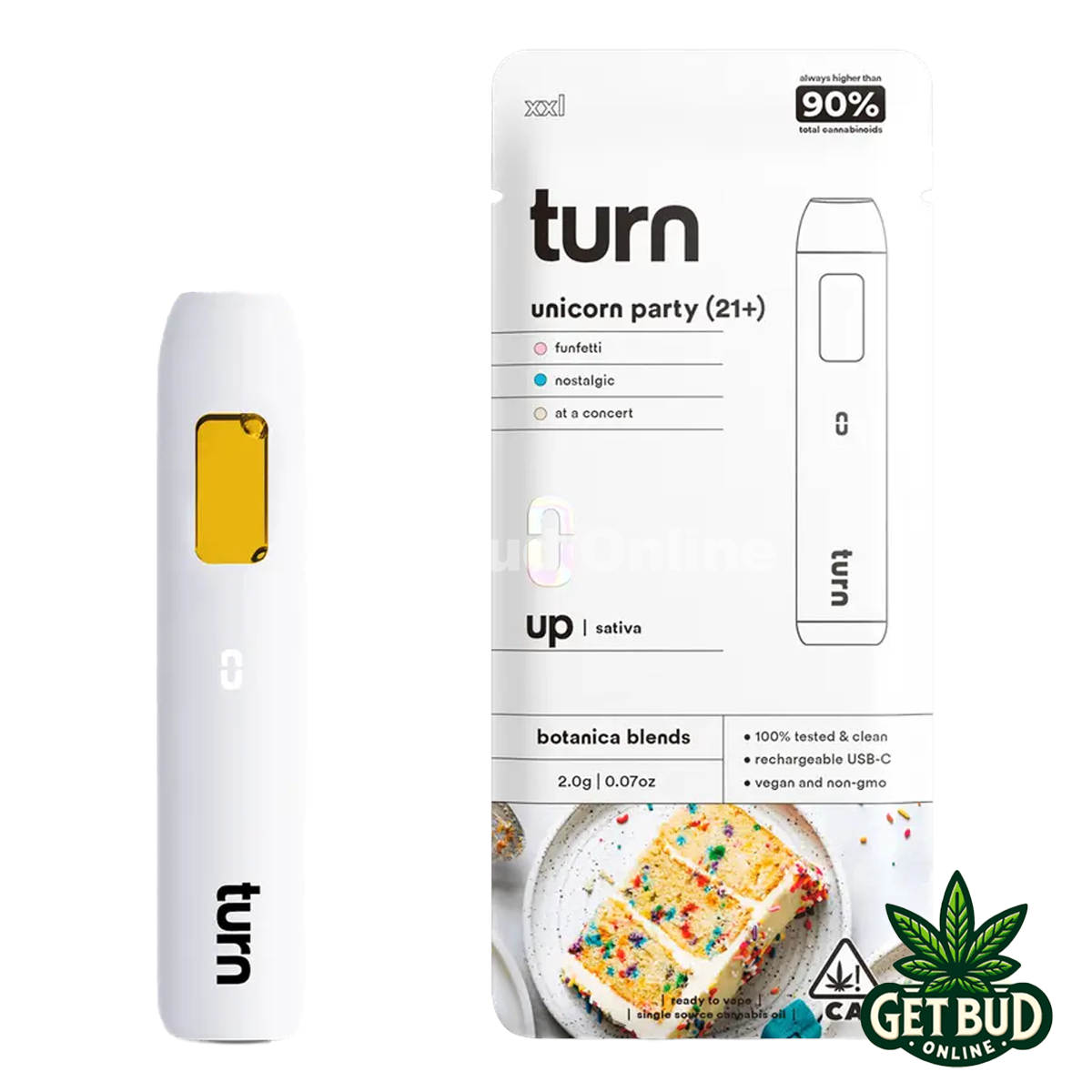 Turn Botanica Blends 🍃 2g Disposable Vape - Unicorn Party (21+)