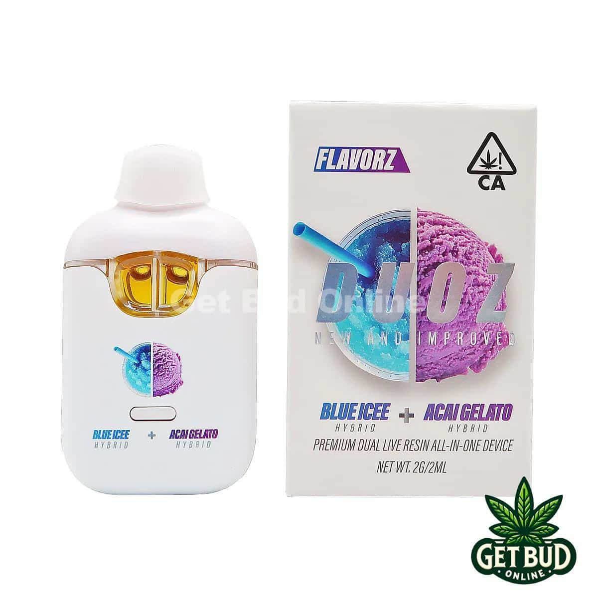 Flavorz Duoz 2g Disposable Vape - Blue Icee + Acai Gelato
