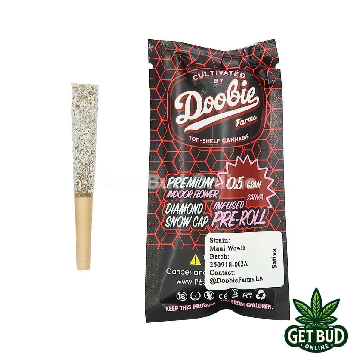 Doobie Farms Diamond Snow Cap Infused Pre-roll - Maui Wowie