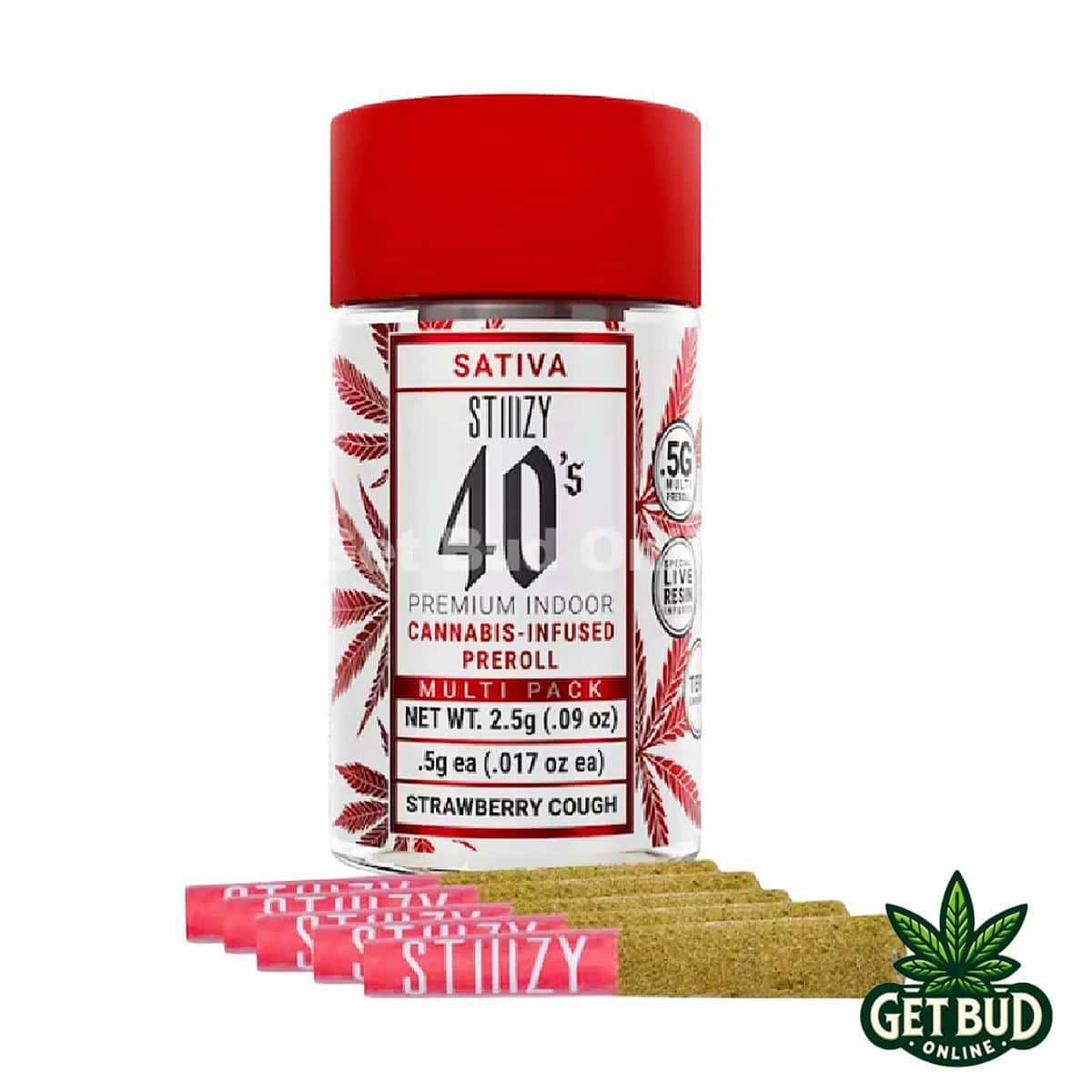 Stiiizy 40's 2.5g Infused Pre-Rolls - Strawberry Cough