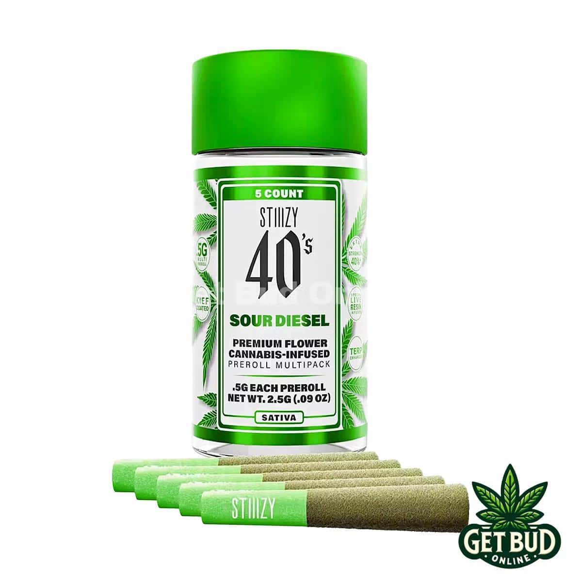 Stiiizy 40's 2.5g Infused Pre-Rolls - Sour Diesel