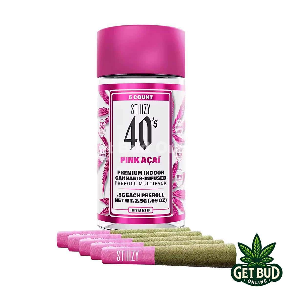 Stiiizy 40's 2.5g Infused Pre-Rolls - Pink Acai