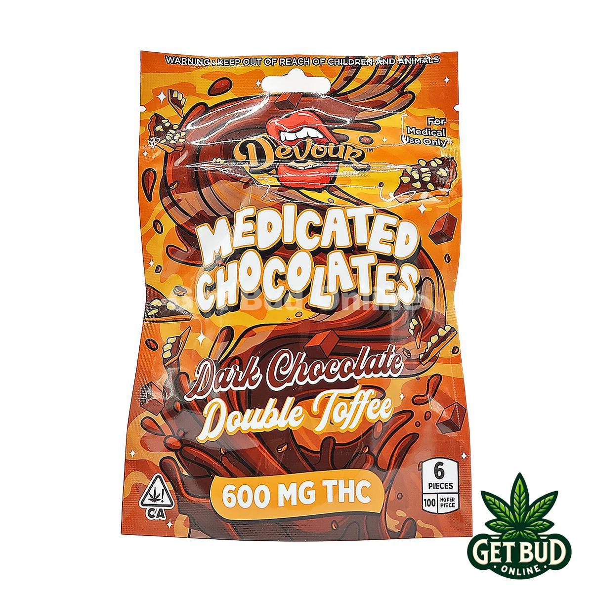 Devour 600mg THC Medicated Chocolates - Dark Chocolate Double Toffee