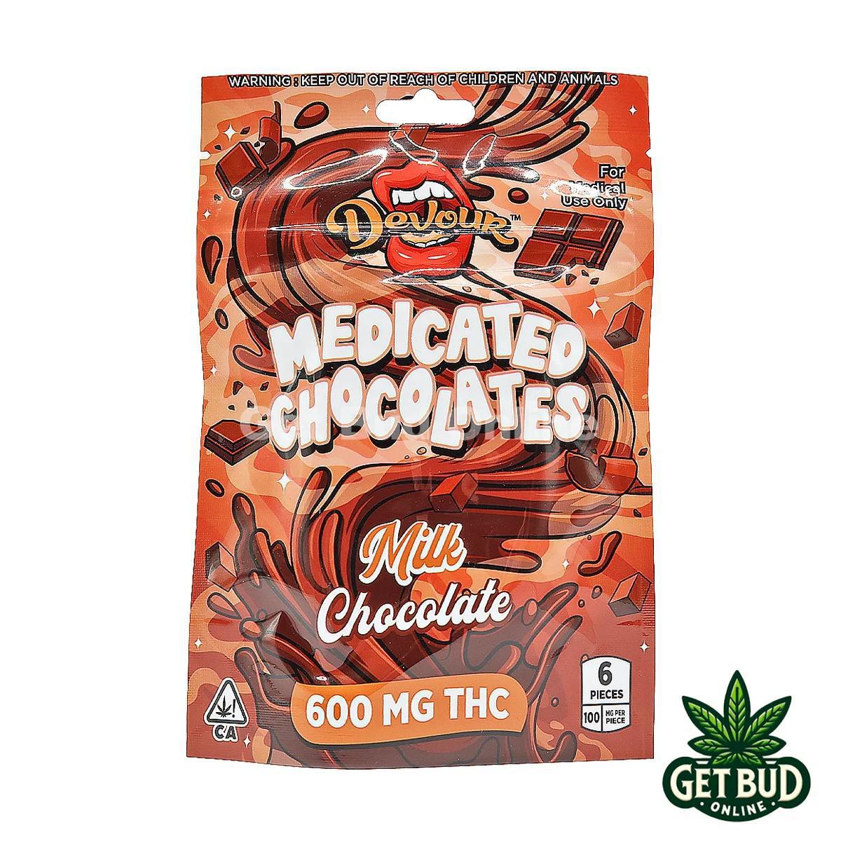 Devour 600mg THC Medicated Chocolates - Milk Chocolate