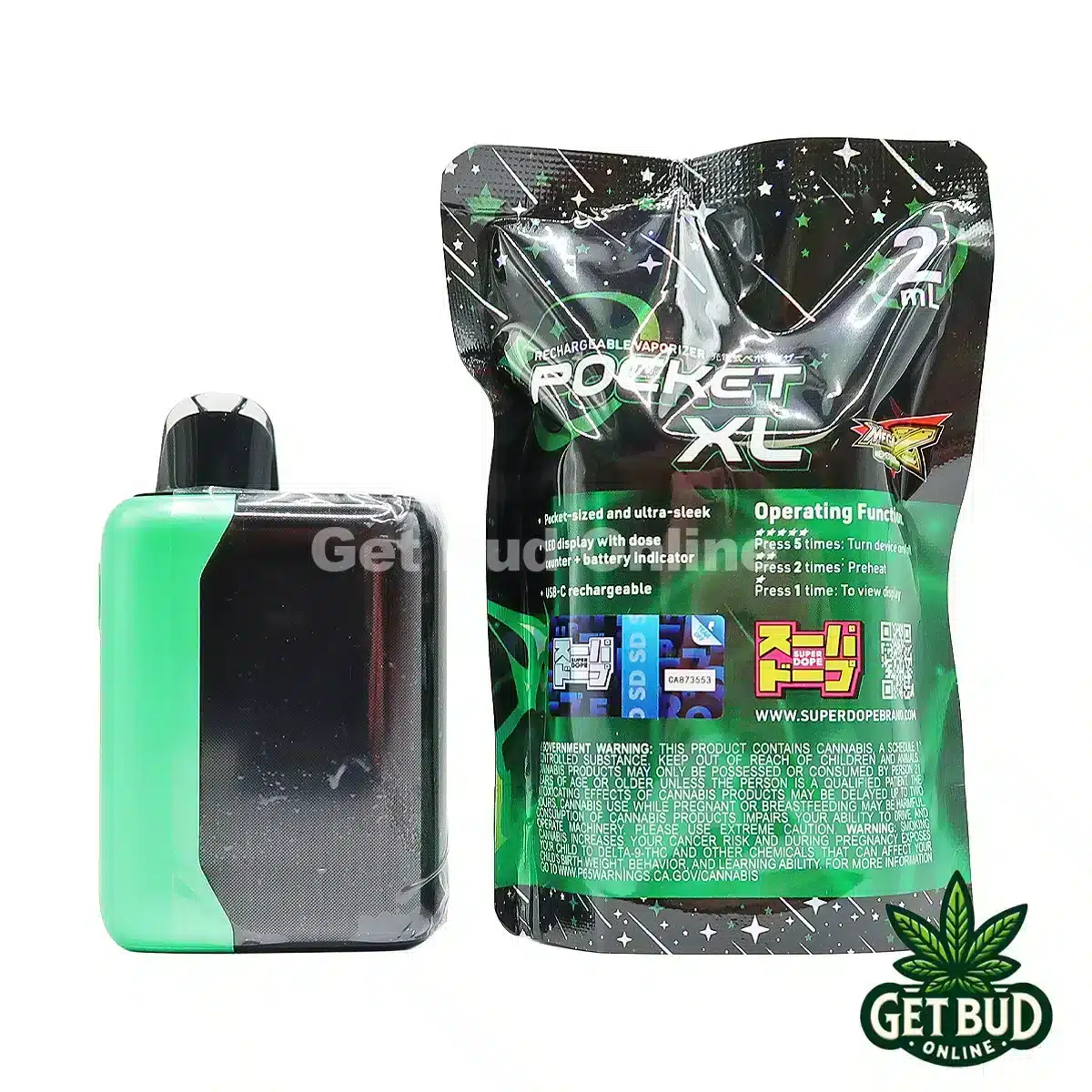 Super Dope 2g Disposable Vape - Mega Z Emerald