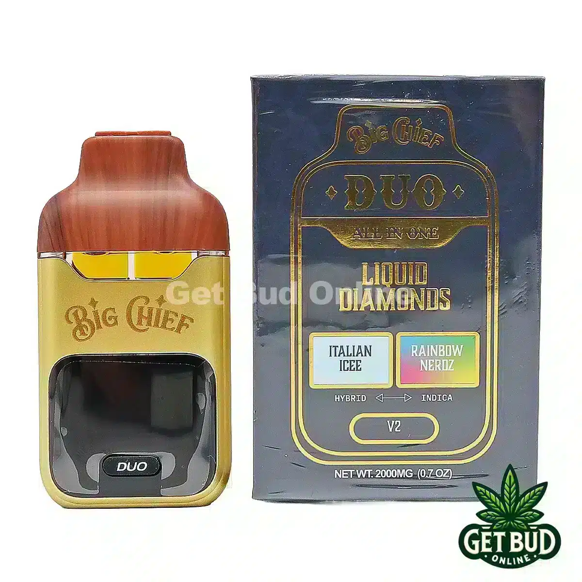 Big Chief Duo 2g All-In-One Disposable Vape - Italian Icee + Rainbow Nerdz