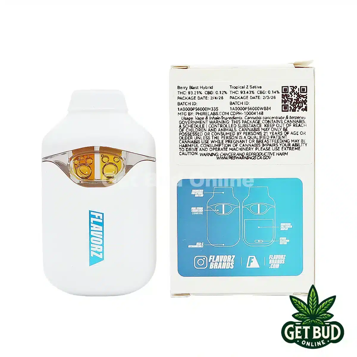Flavorz Duoz 2g Disposable Vape - Badman OG + Martian OG