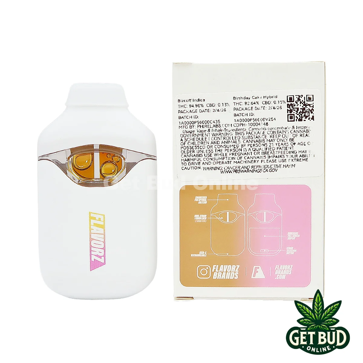 Flavorz Duoz 2g Disposable Vape - Bizcoff + Birthday Cake