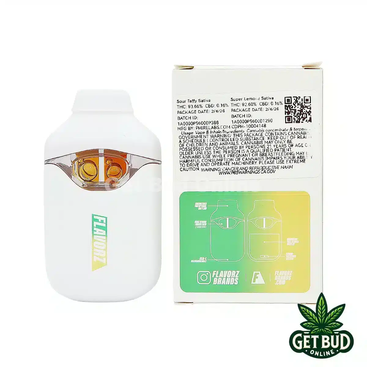 Flavorz Duoz 2g Disposable Vape - Sour Taffy + Super Lemonz