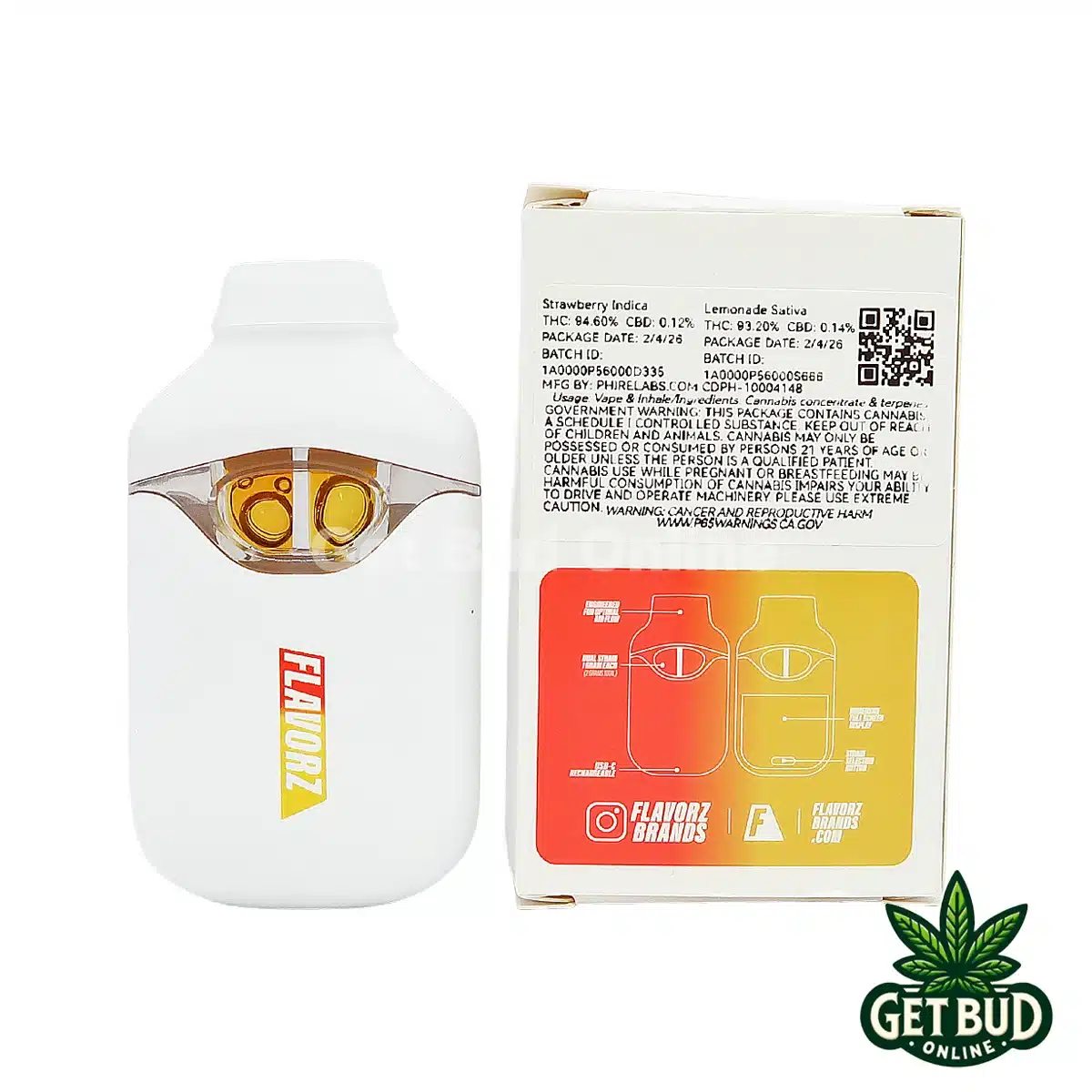 Flavorz Duoz 2g Disposable Vape - Strawberry + Lemonade