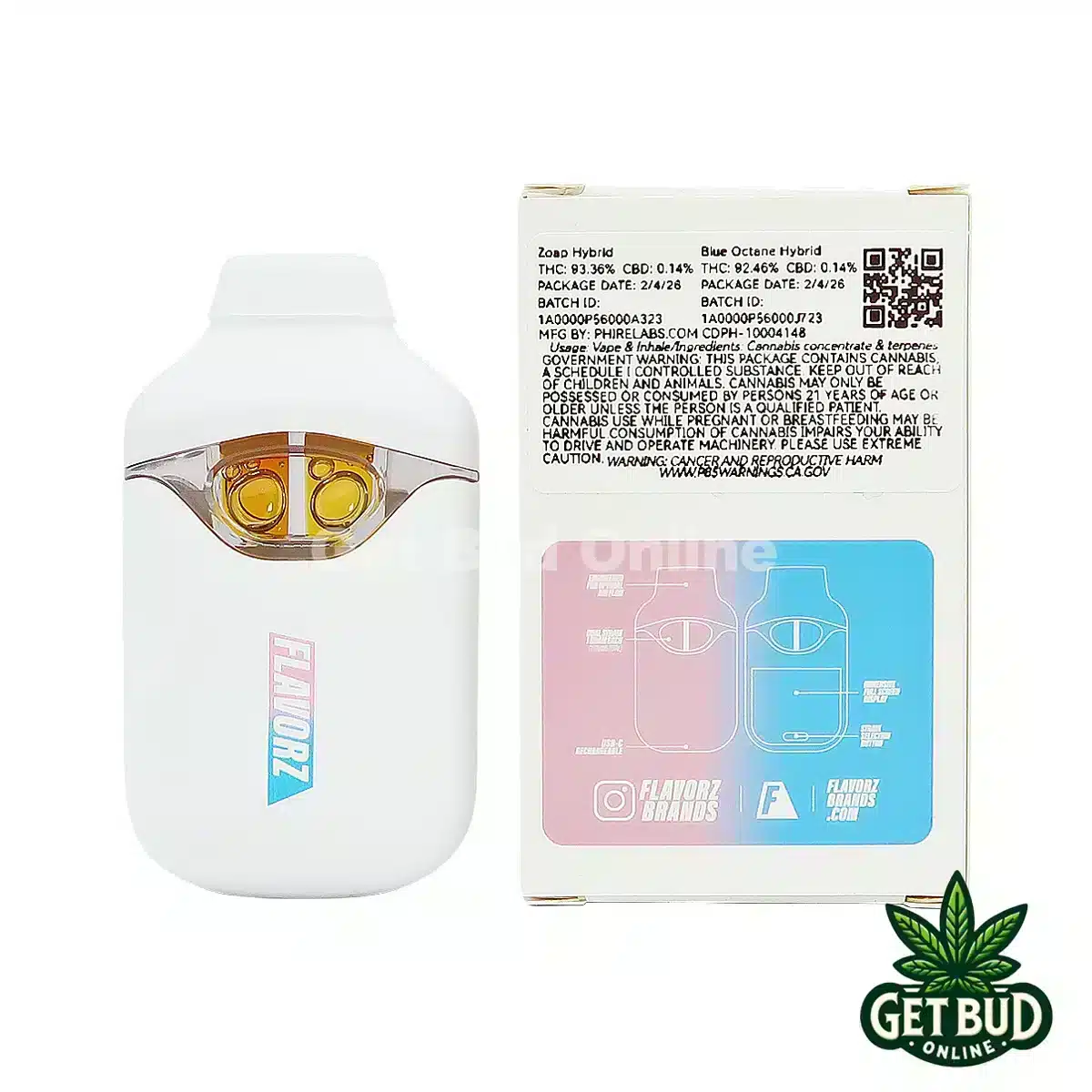 Flavorz Duoz 2g Disposable Vape - Zoap + Blue Octane