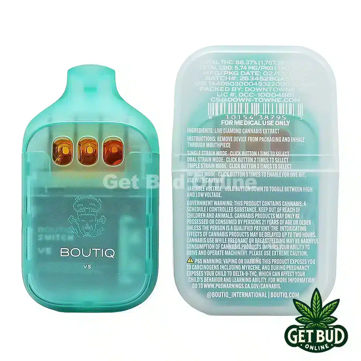 Boutiq Switch V5 2g Disposable Vape - Blinker Berry + Pluto + Blue Mango