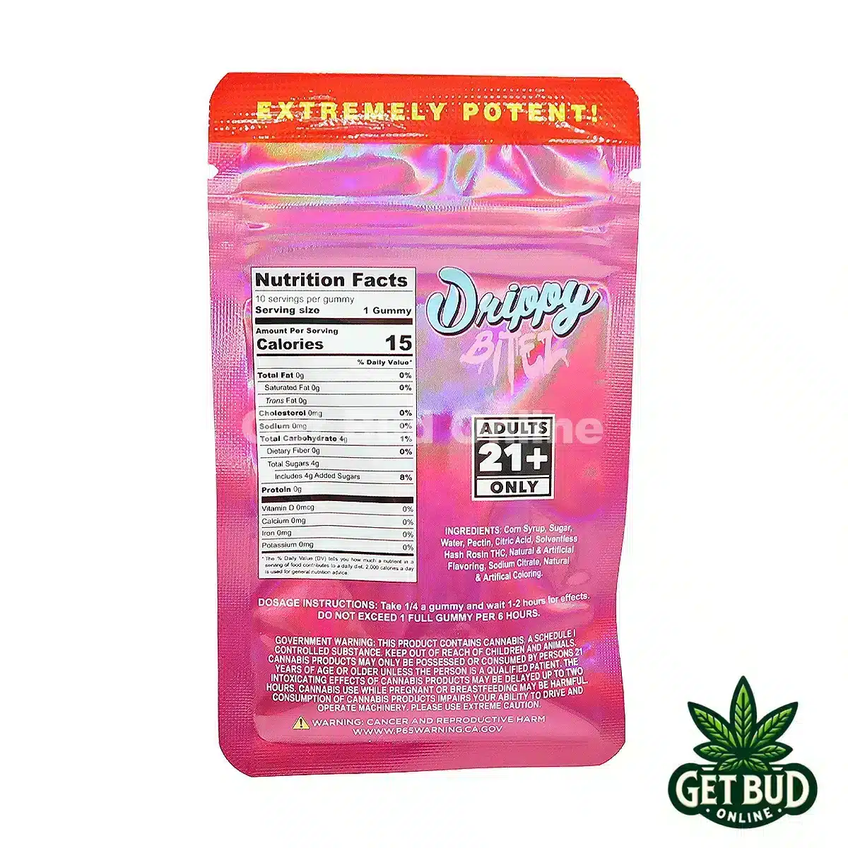 Drippy Bitez 200mg Rosin Infused Gummies - Strawberry