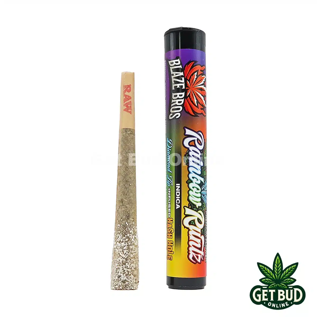 Blaze Bros 2g Diamond Tip Infused Hash Hole Joint - Rainbow Runtz