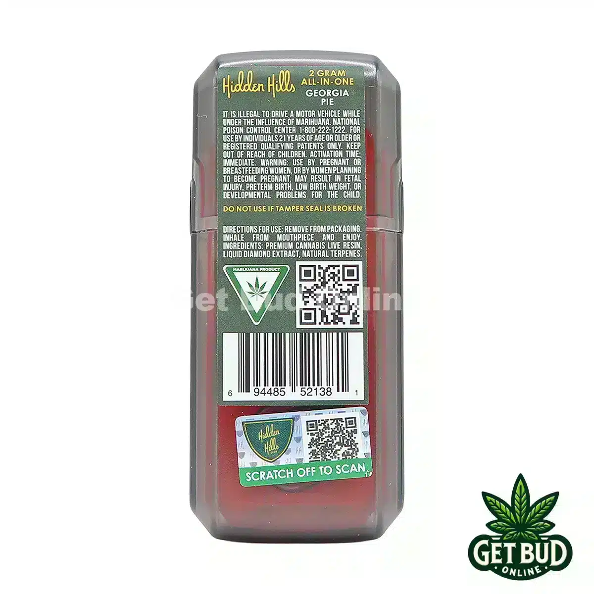 Hidden Hills 2g Disposable Vape - Georgia Pie