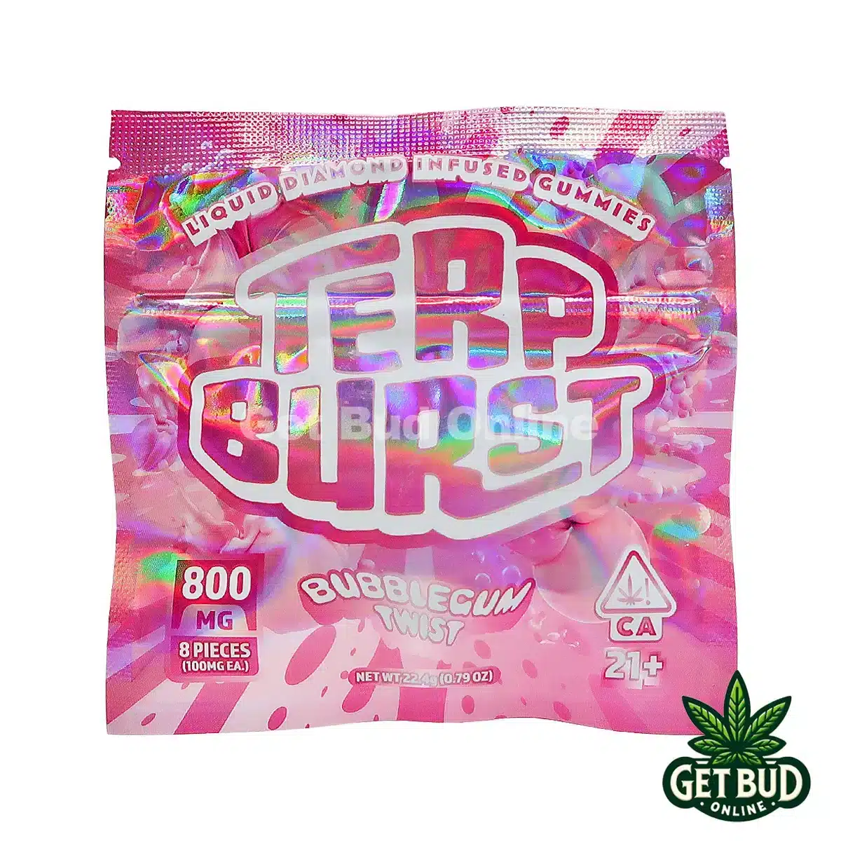 Terp Burst 800mg Liquid Diamond Infused Gummies - Bubblegum Twist