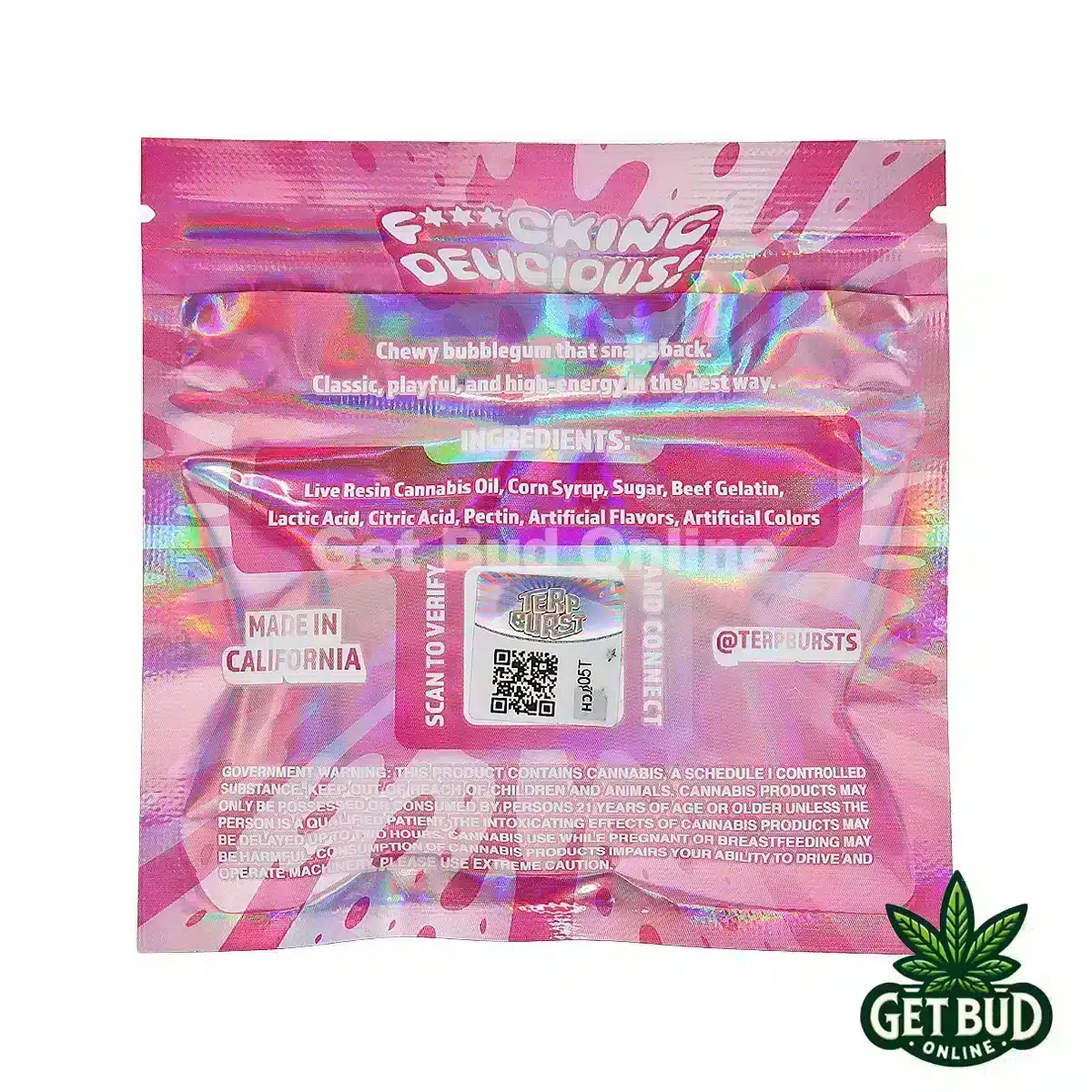 Terp Burst 800mg Liquid Diamond Infused Gummies - Bubblegum Twist