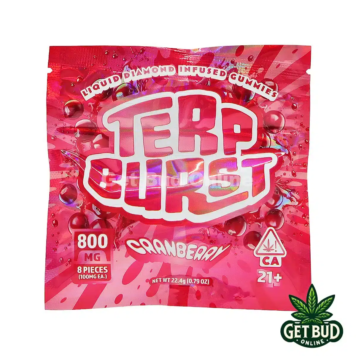 Terp Burst 800mg Liquid Diamond Infused Gummies - Cranberry