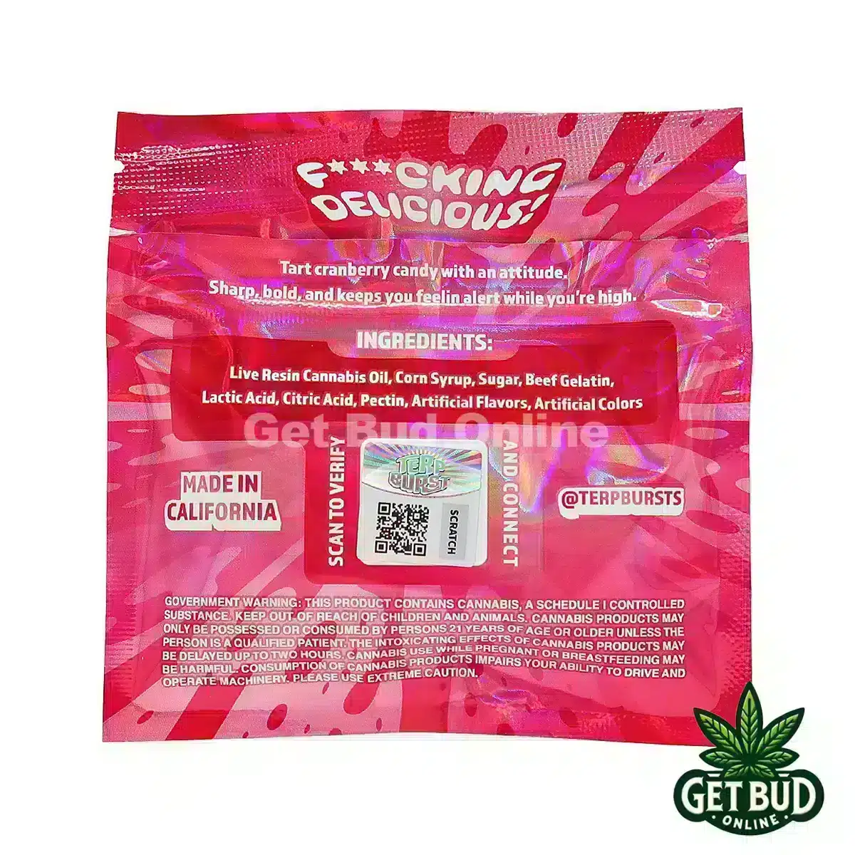 Terp Burst 800mg Liquid Diamond Infused Gummies - Cranberry