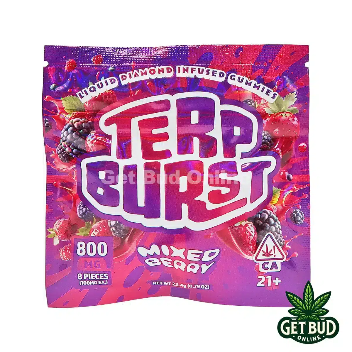 Terp Burst 800mg Liquid Diamond Infused Gummies - Mixed Berry
