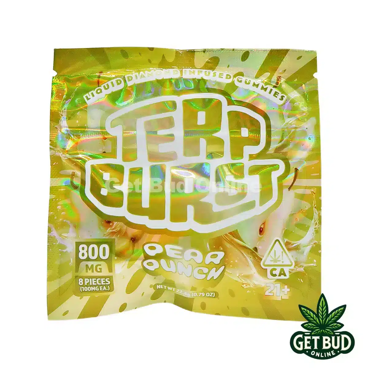 Terp Burst 800mg Liquid Diamond Infused Gummies - Pear Punch