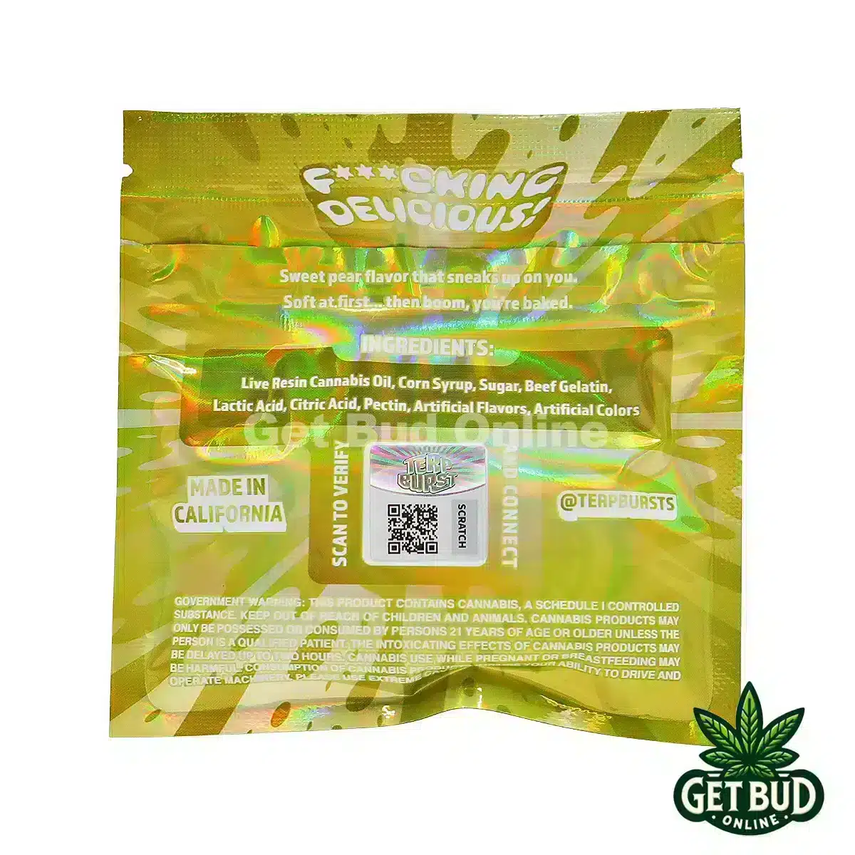 Terp Burst 800mg Liquid Diamond Infused Gummies - Pear Punch