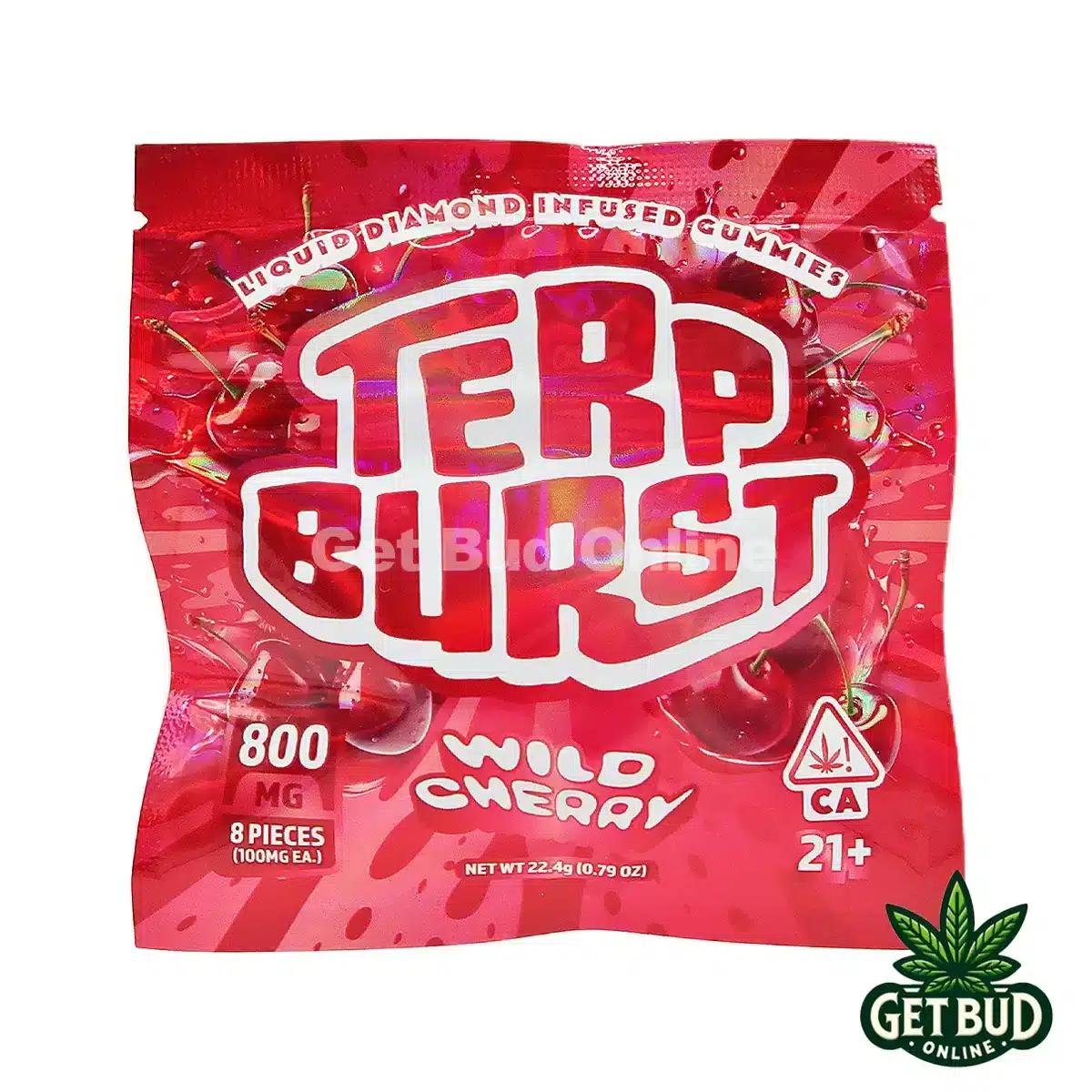 Terp Burst 800mg Liquid Diamond Infused Gummies - Wild Cherry