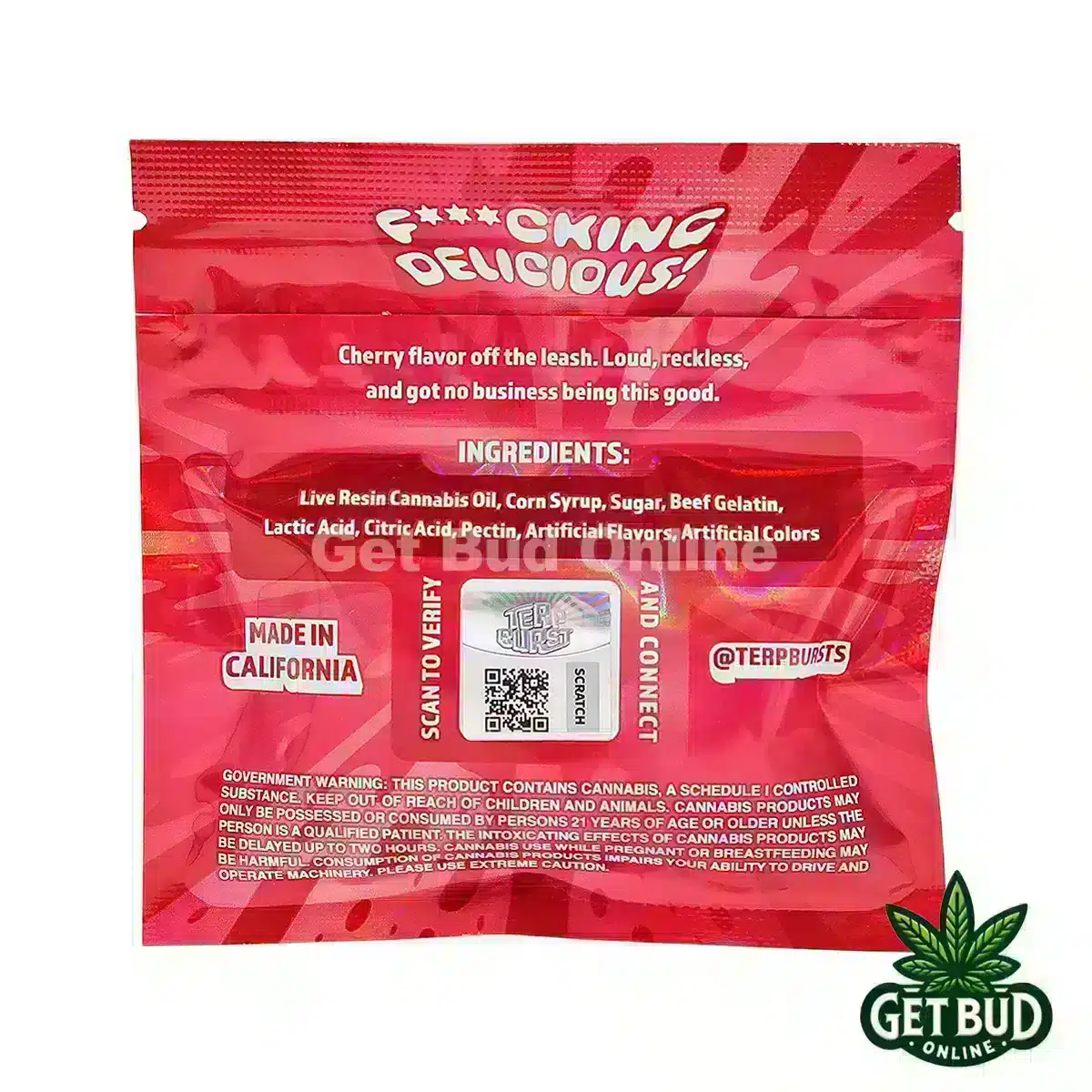 Terp Burst 800mg Liquid Diamond Infused Gummies - Wild Cherry