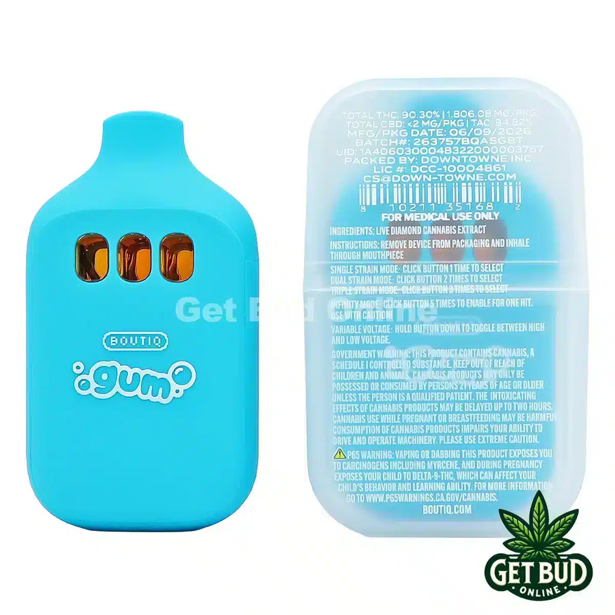 Boutiq Switch V5 2g Disposable Vape - Gelato 33 + Baja Berry + Tropic Haze