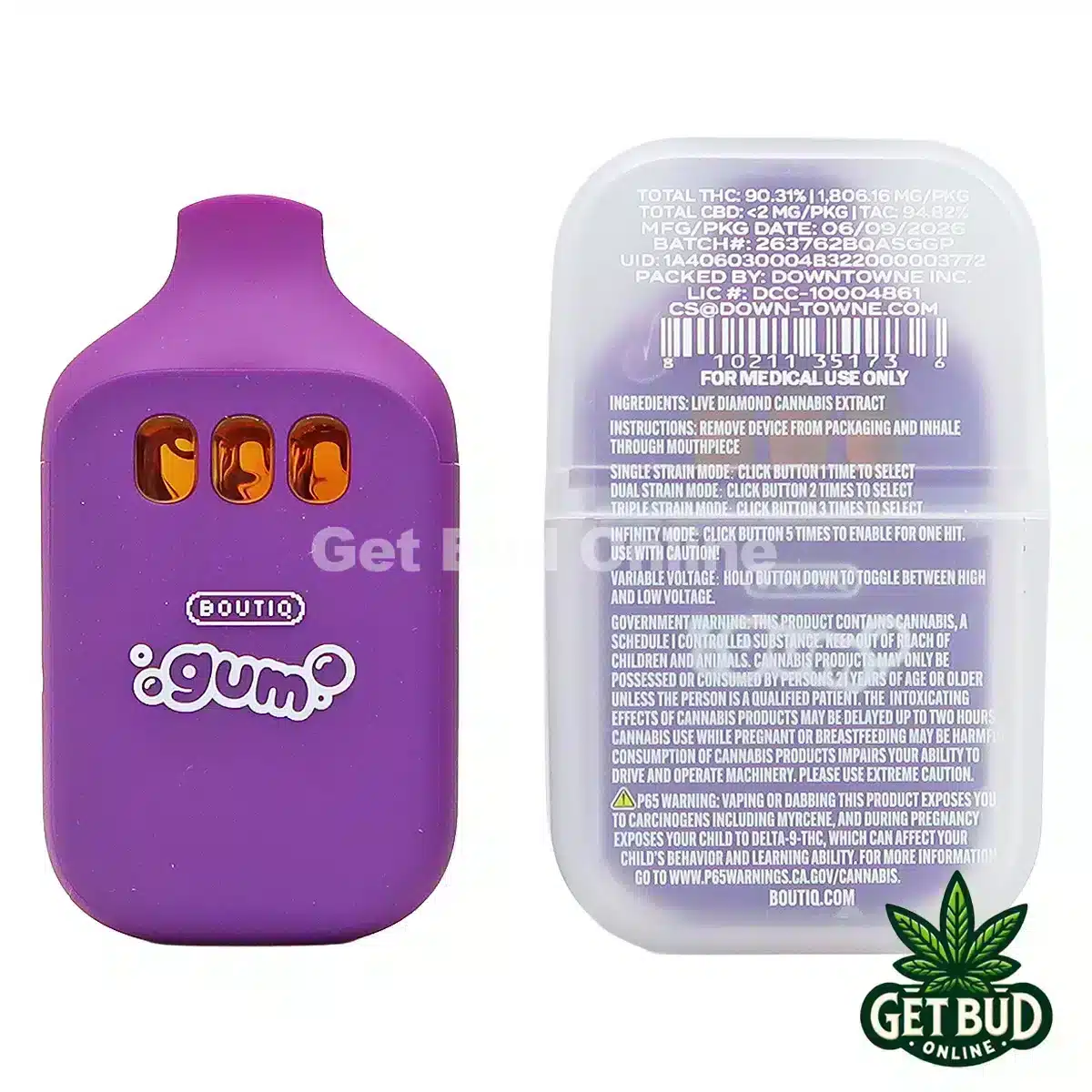 Boutiq Switch V5 2g Disposable Vape - Grape Ape + Glowberry + Purple Papaya