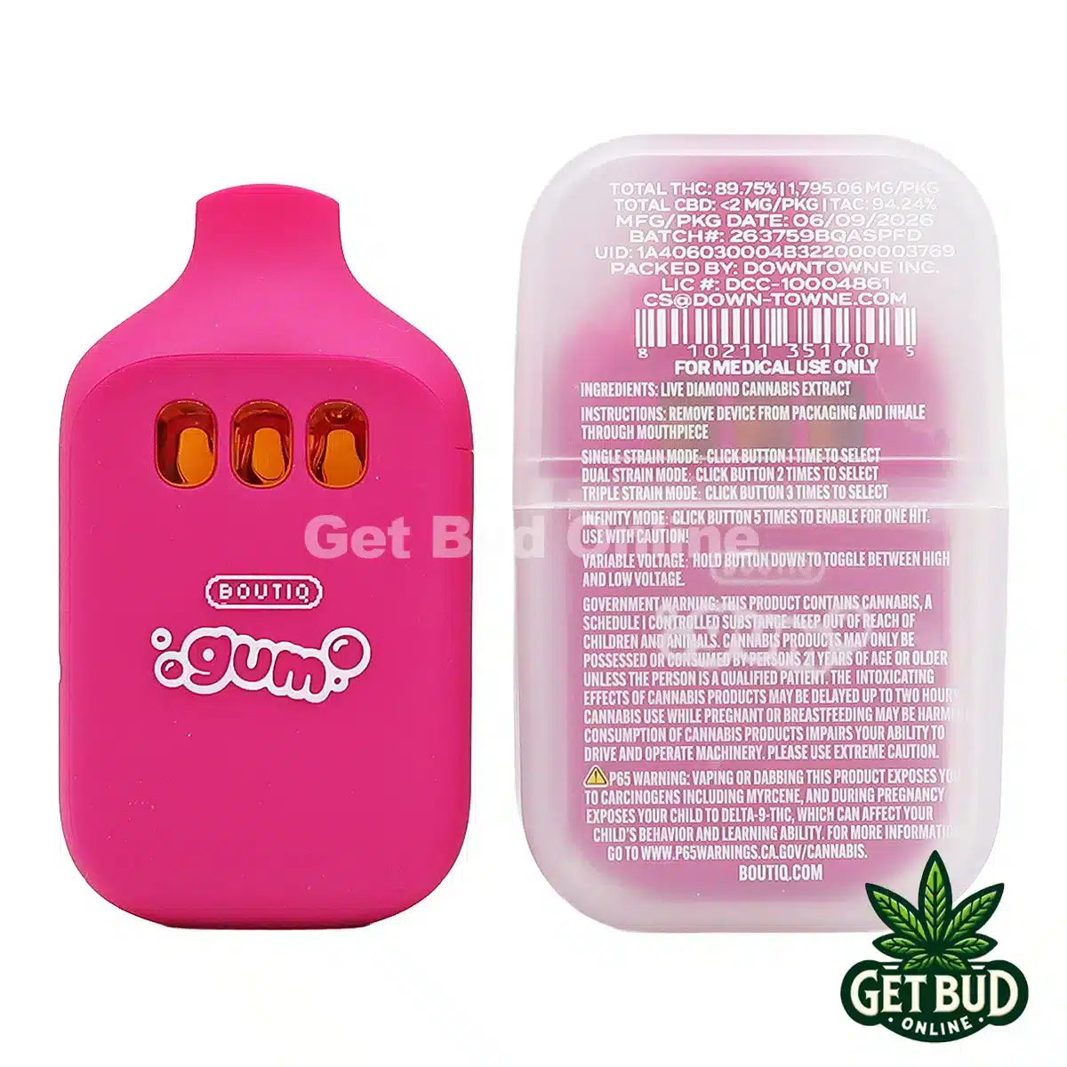 Boutiq Switch V5 2g Disposable Vape - Pink-Z + Dragon Fruit + Durban