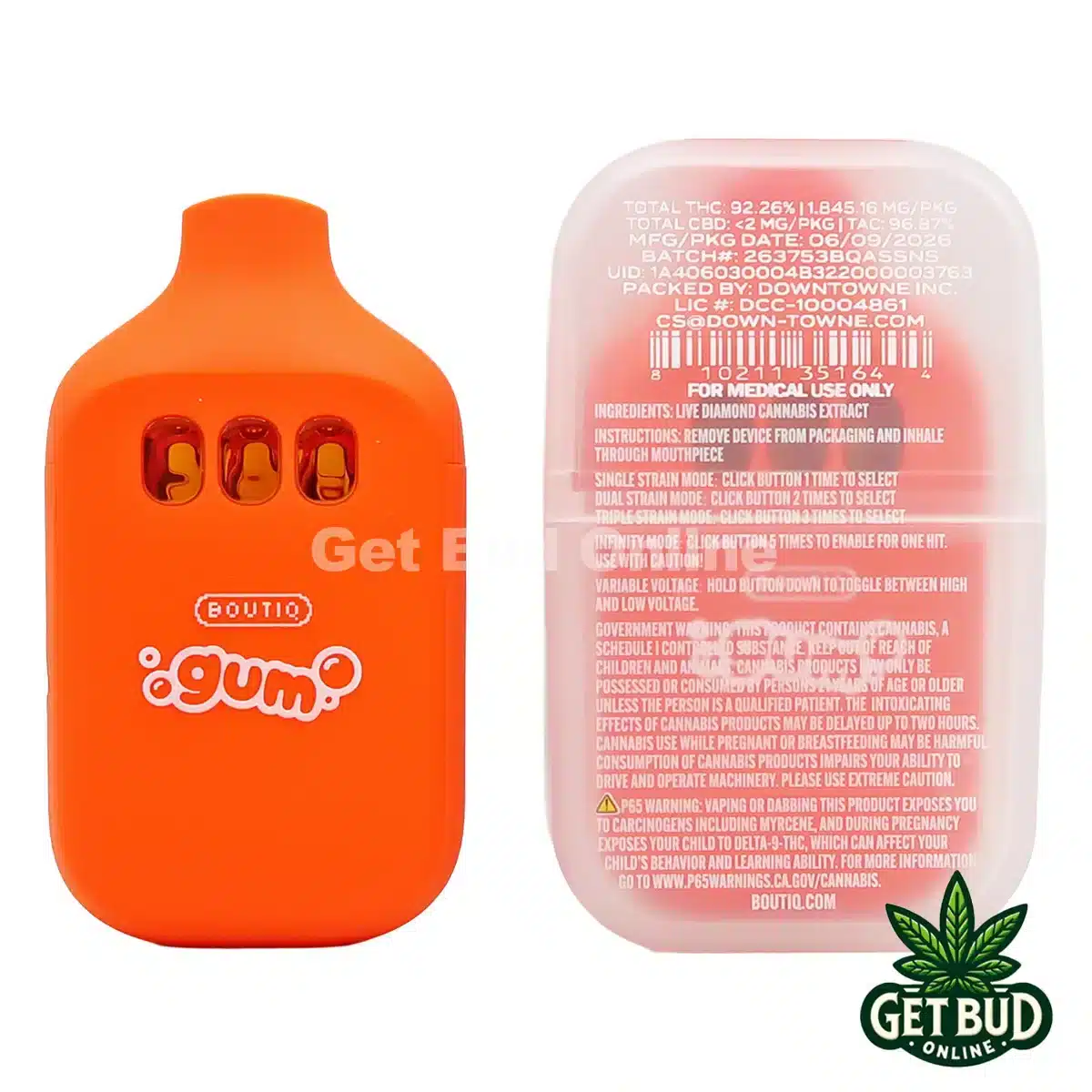 Boutiq Switch V5 2g Disposable Vape - Sour Tangie + NYC Sour + Silver Haze