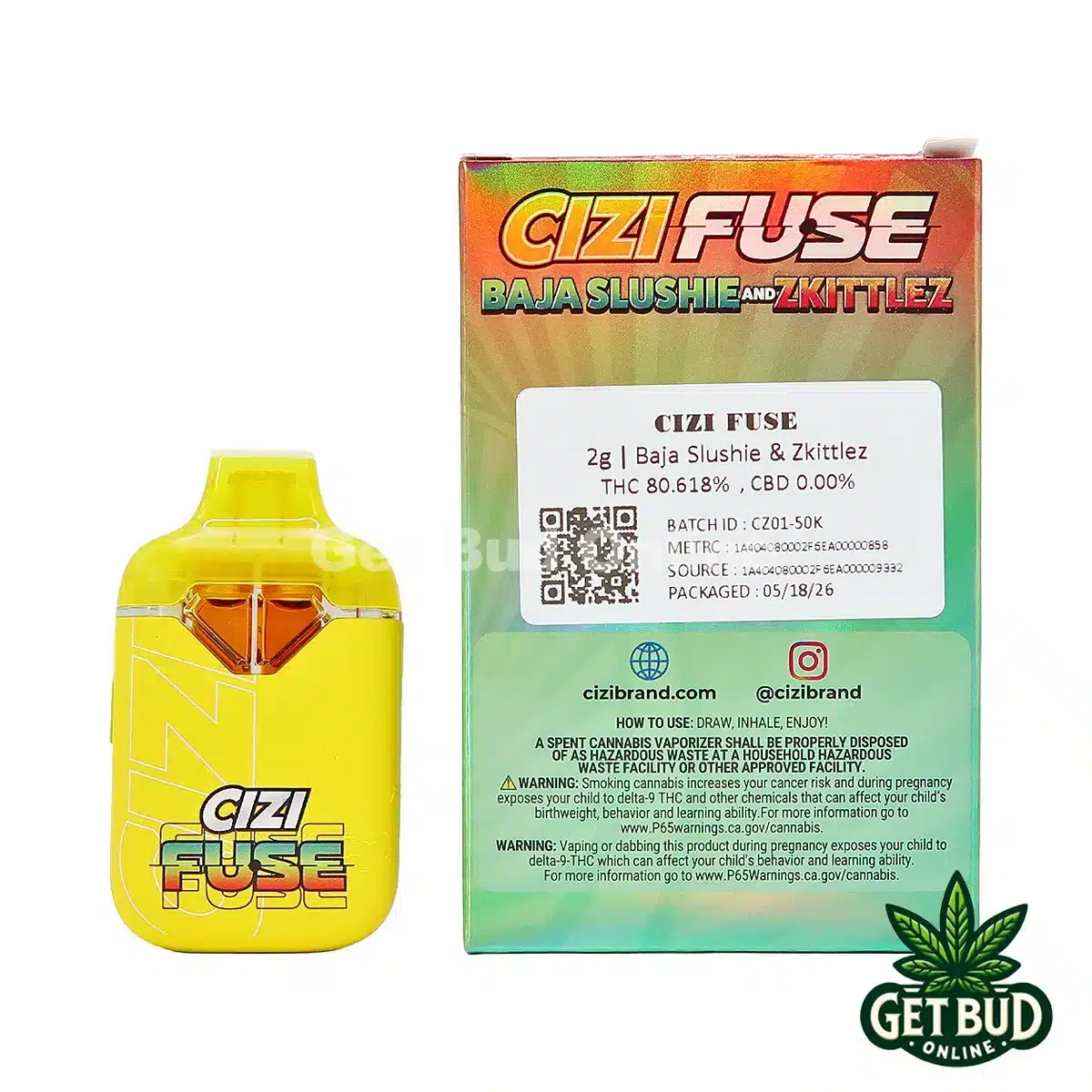 Cizi Fuse 2g Disposable Vape - Baja Slushie + Zkittlez