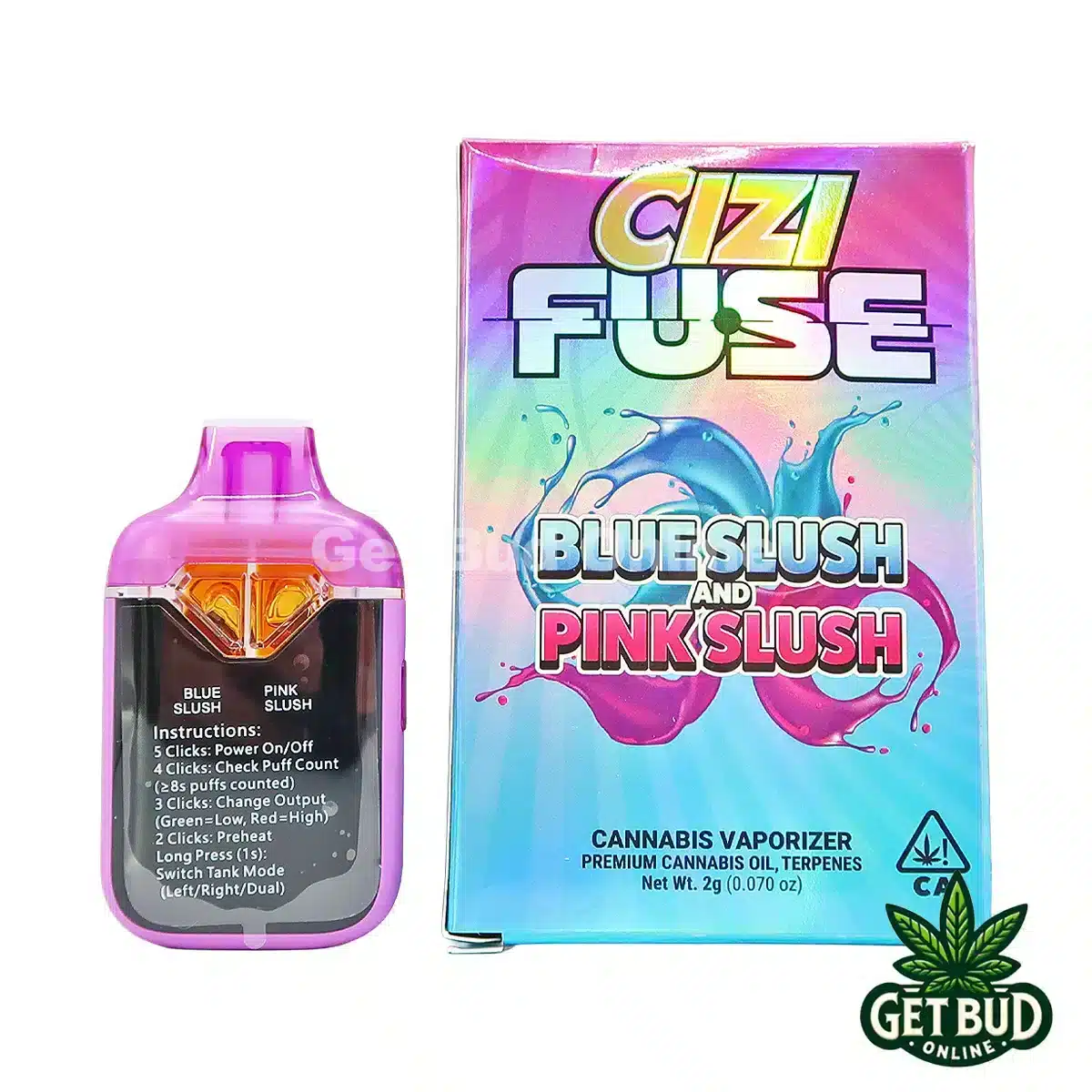 Cizi Fuse 2g Disposable Vape - Blue Slush + Pink Slush