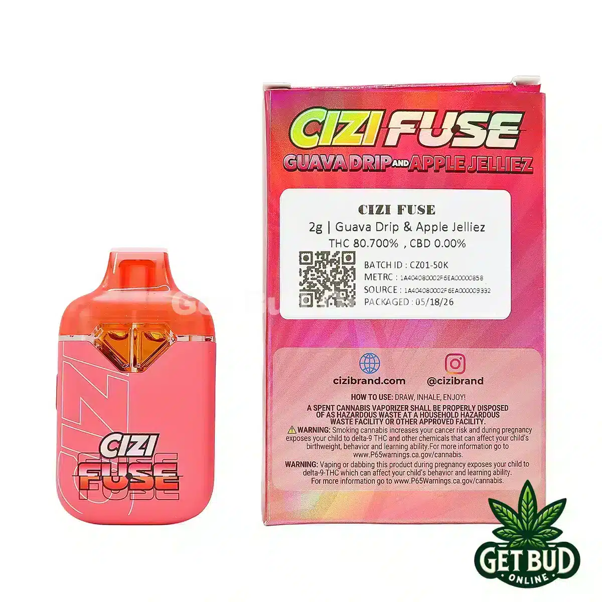 Cizi Fuse 2g Disposable Vape - Guava Drip + Apple Jelliez
