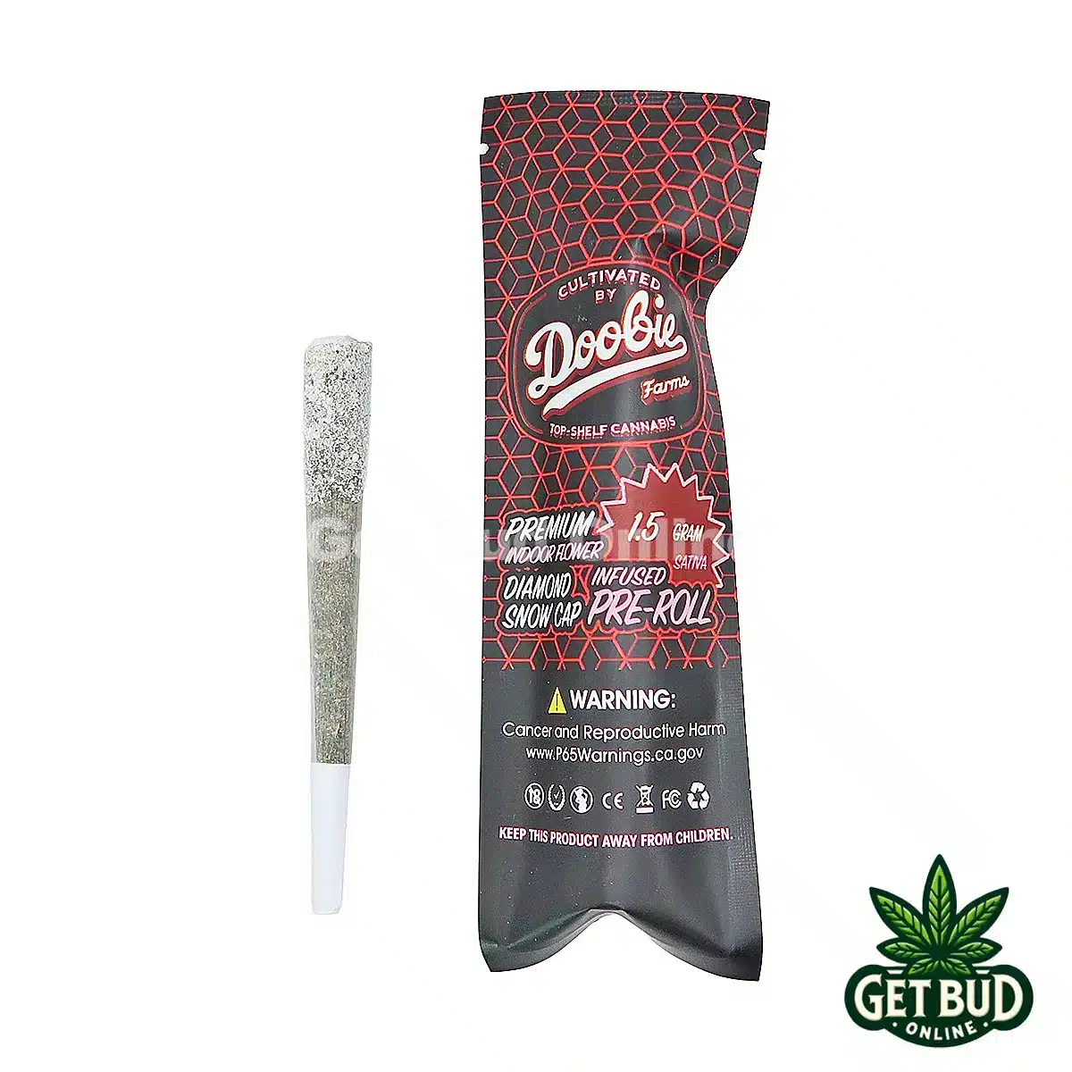 Doobie Farms- 2Clan 1 Doobie Farms Diamond Snow Cap Infused Pre-roll - 2Clan