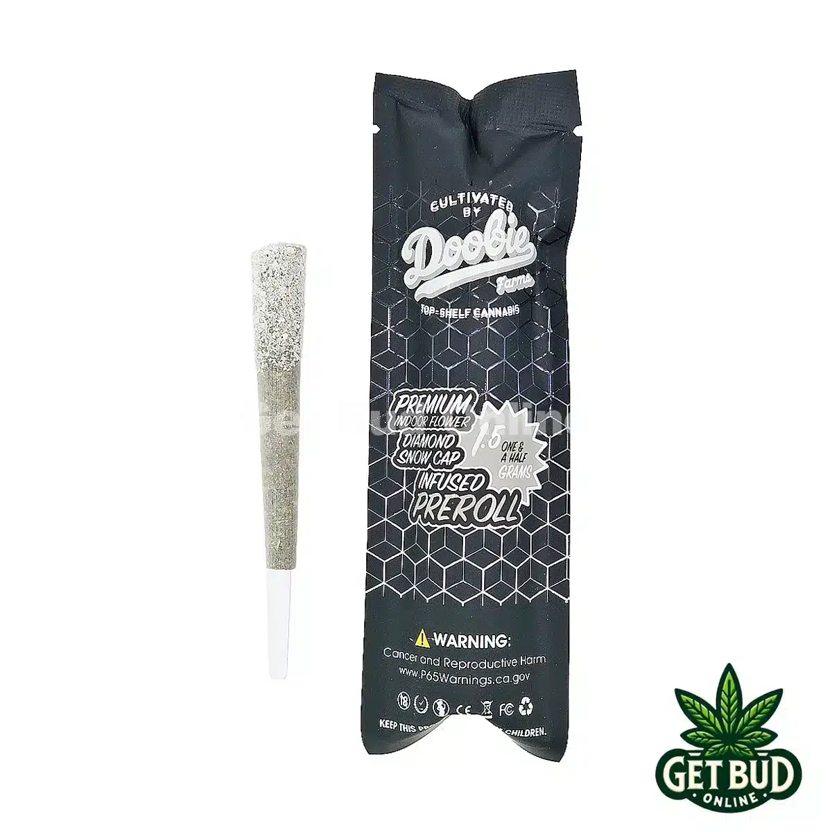 Doobie Farms- Cherry Gelato 1 Doobie Farms Diamond Snow Cap Infused Pre-roll - Cherry Gelato