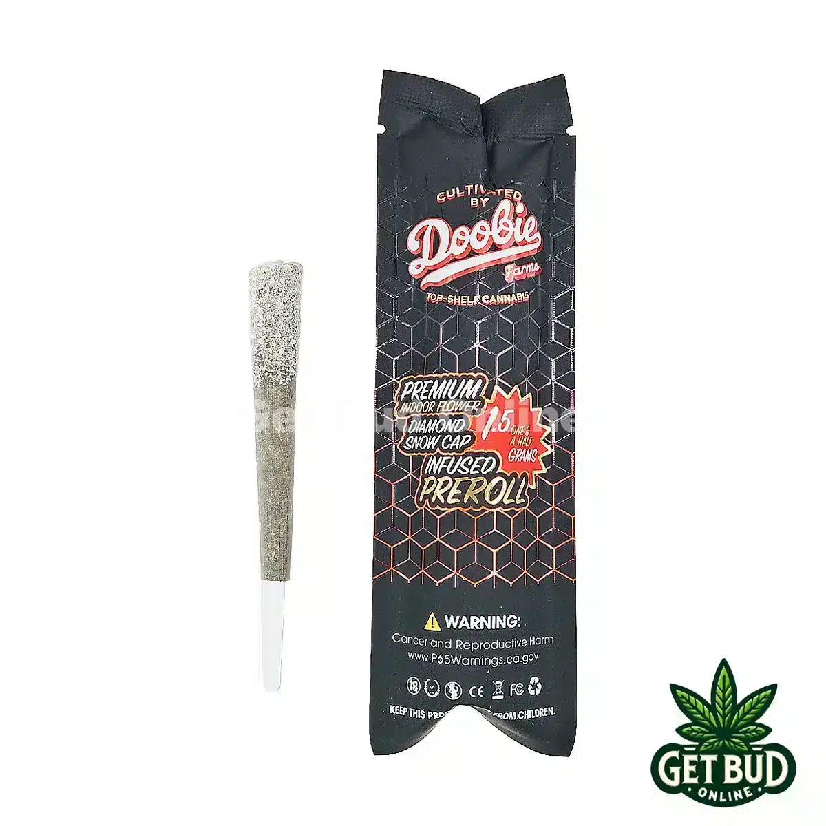 Doobie Farms- Fire OG 1 Doobie Farms Diamond Snow Cap Infused Pre-roll - Fire OG