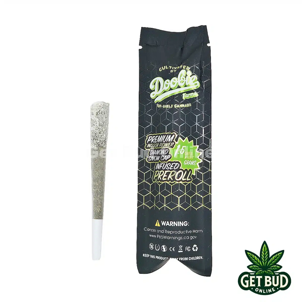 Doobie Farms- Melon Juice 1 Doobie Farms Diamond Snow Cap Infused Pre-roll - Melon Juice