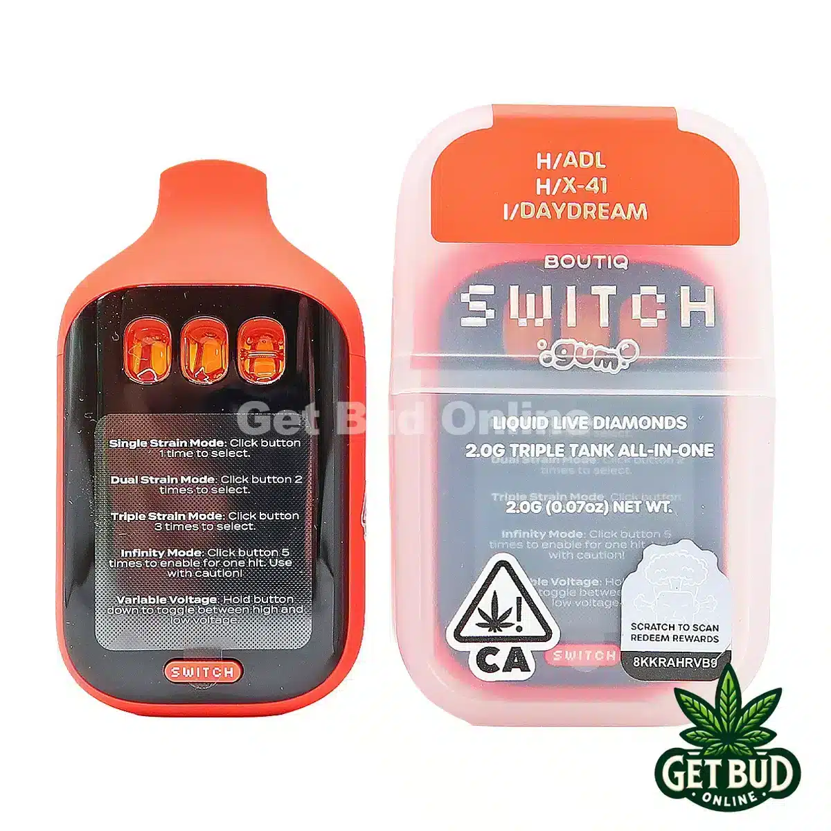 Boutiq Switch V5 2g Disposable Vape - ADL + X-41 + Daydream