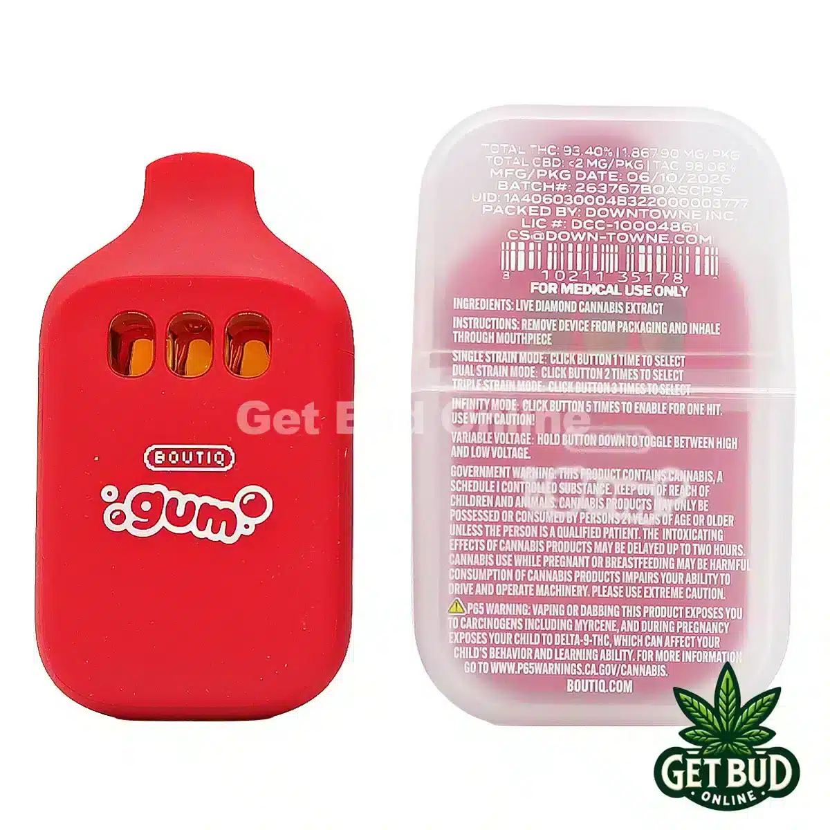 Boutiq Switch V5 2g Disposable Vape - Cherry Gelato + Permanent + Straw-Tangie