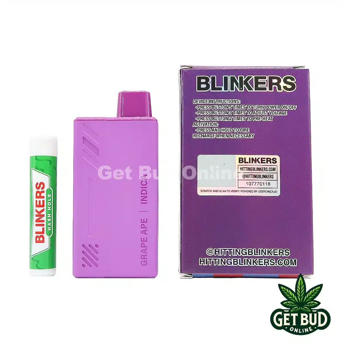 Blinkers 3.5g Disposable Vape + Hash Hole - Grape Ape
