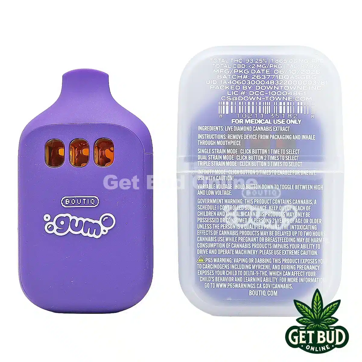 Boutiq Switch V5 2g Disposable Vape - Gush 41 + Blue Berriez + Grape Pie