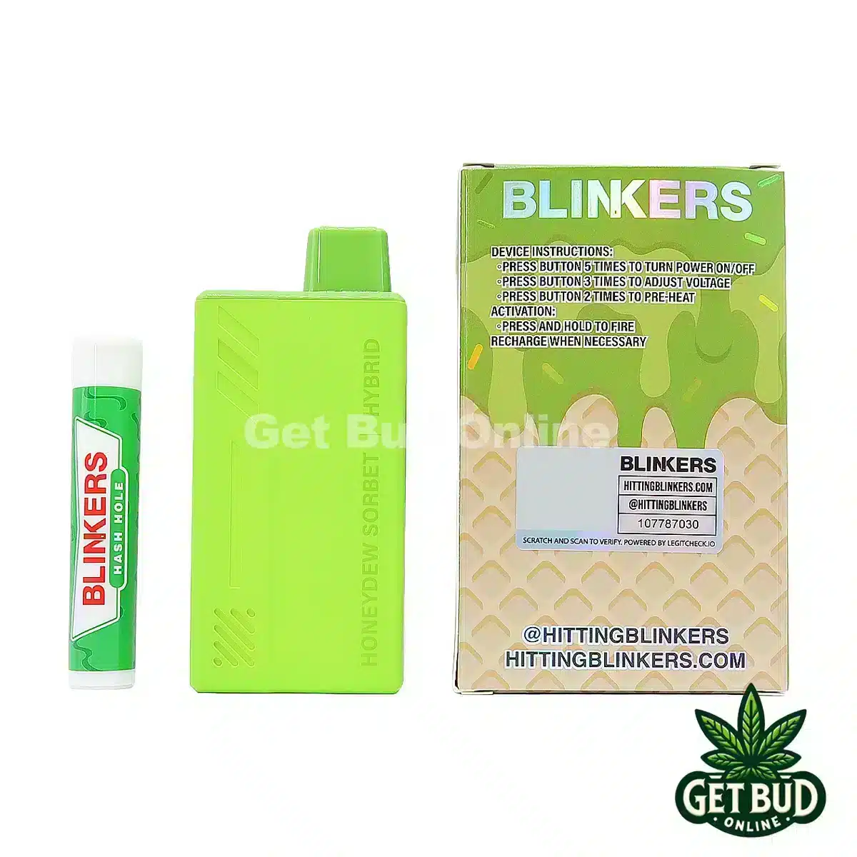Blinkers 3.5g Disposable Vape + Hash Hole - Honeydew Sorbet