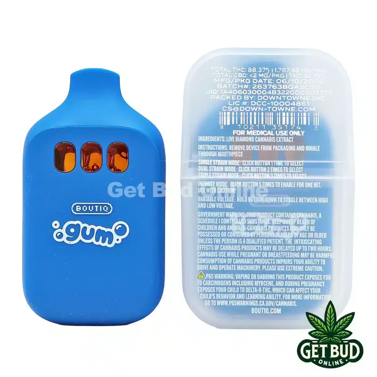 Boutiq Switch V5 2g Disposable Vape - Orange Matcha + Chem Berry + Sour Slush