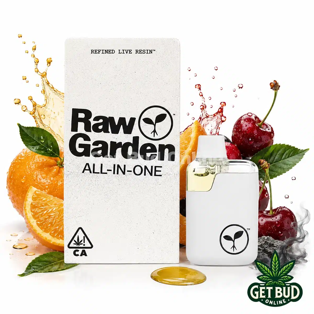 Raw Garden AIO- Tropicana Cherry Raw Garden 1g Live Resin Disposable Vape - Tropicana Cherry