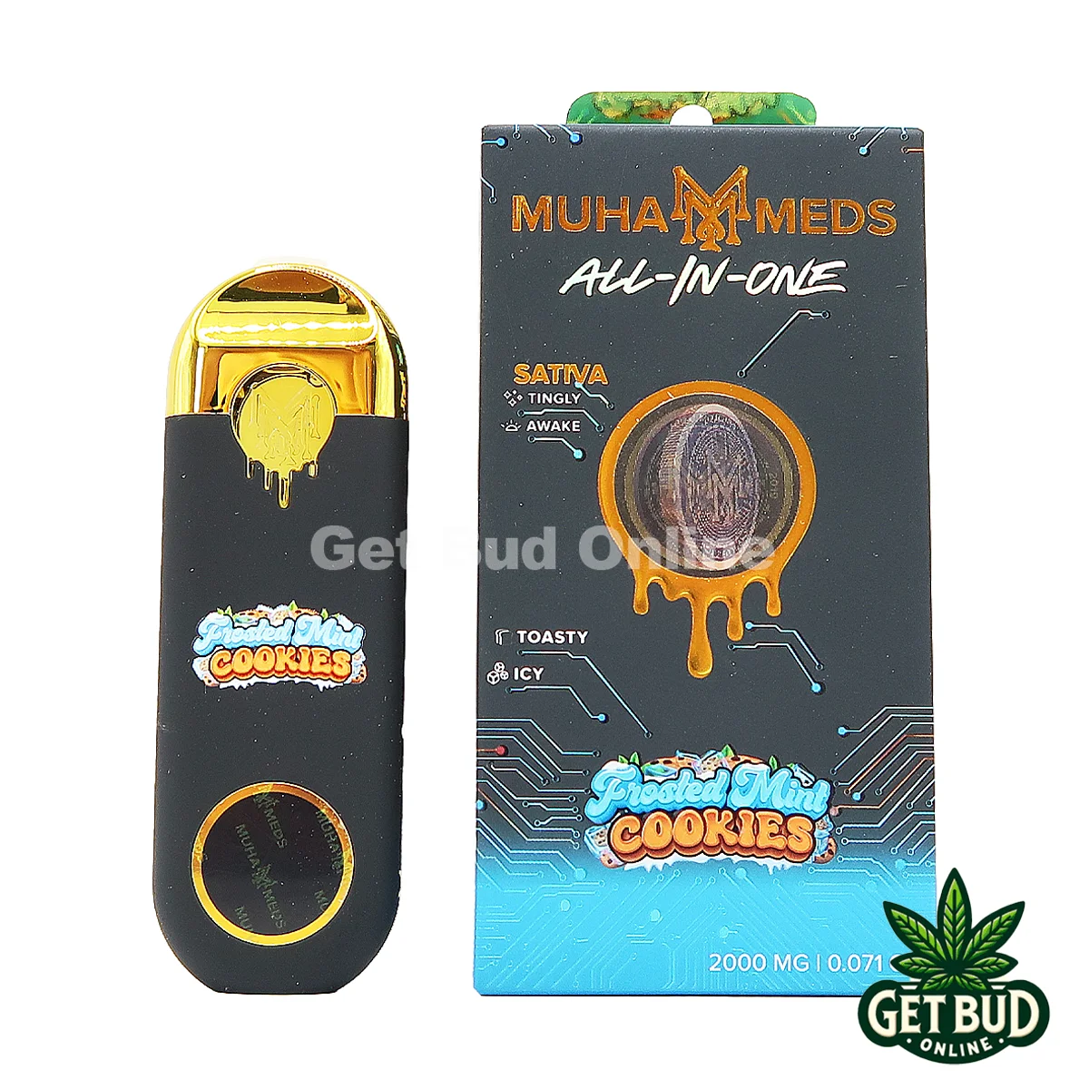 Muha- Frosted Mint Cookies 1 Muha Meds 2g All-In-One Disposable Vape - Frosted Mint Cookies