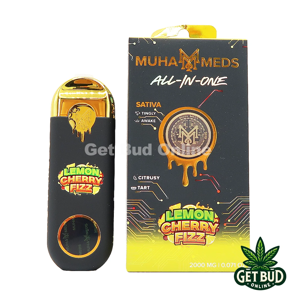 Muha- Lemon Cherry Fizz 1 Muha Meds 2g All-In-One Disposable Vape - Lemon Cherry Fizz
