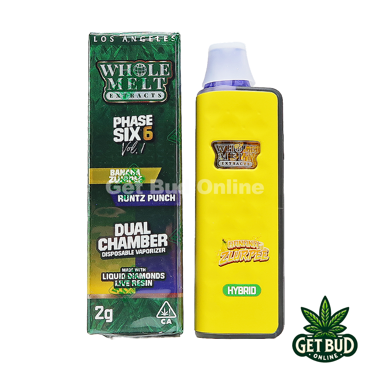 Whole Melts 2g Liquid Diamonds Live Resin Disposable Vape - Banana Zlurpee + Runtz Punch